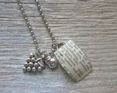 Fruit of the Spirit - Galatians 5:22 - Altered Vintage Glass Watch Crystal Pendant Necklace - Recycled Upcycled