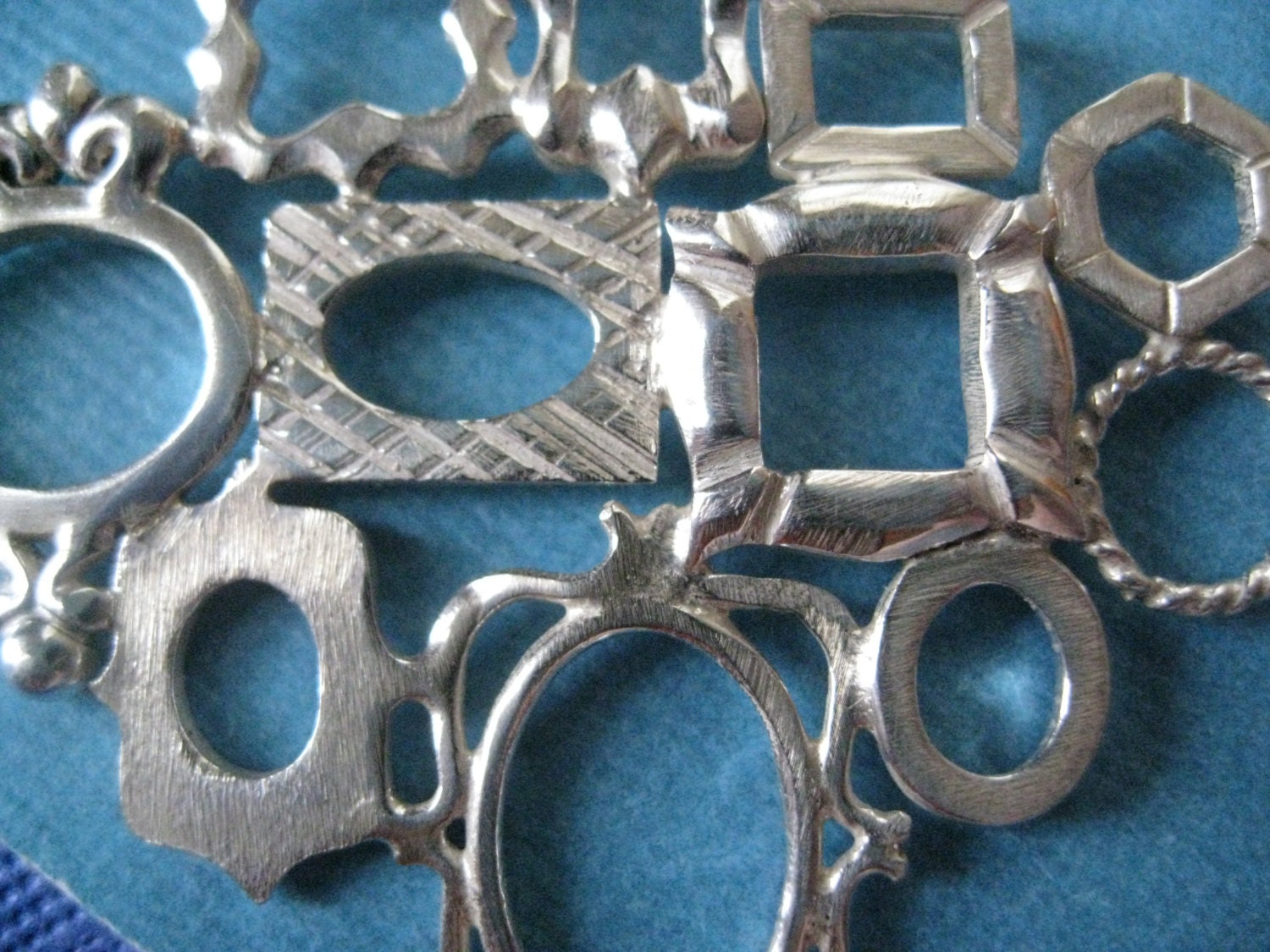 Sterling Silver Miniature Frame Collage Necklace 16 inches 18 inches