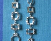 Long Dangle Statement Earrings Sterling Silver Five Tiny Frames