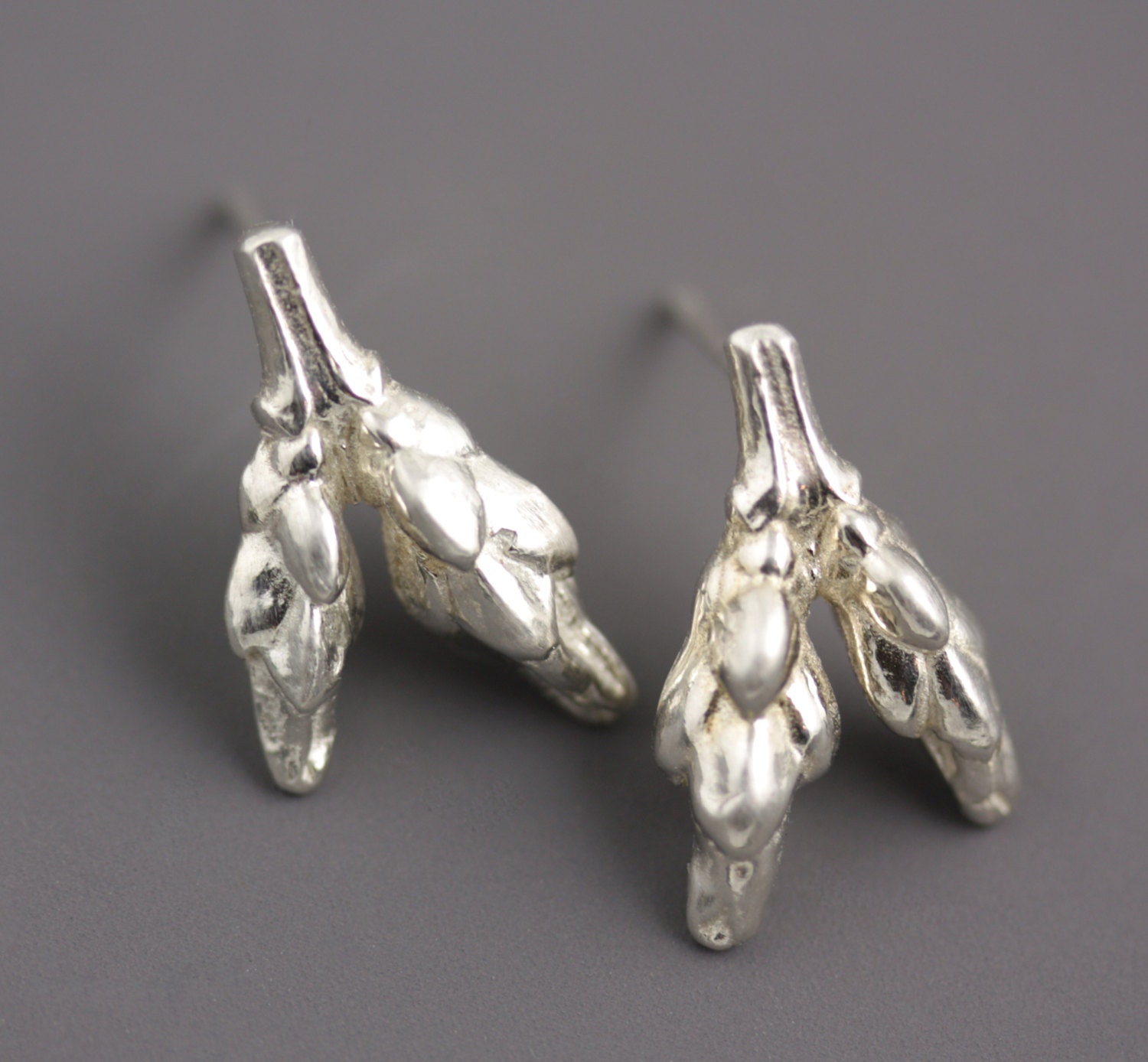 Lilac Bud Earrings - Sterling Silver Earrings - Nature Casting Earrings - Organic Flower Post Earrings - Twig Jewelry - READY TO SHIP
