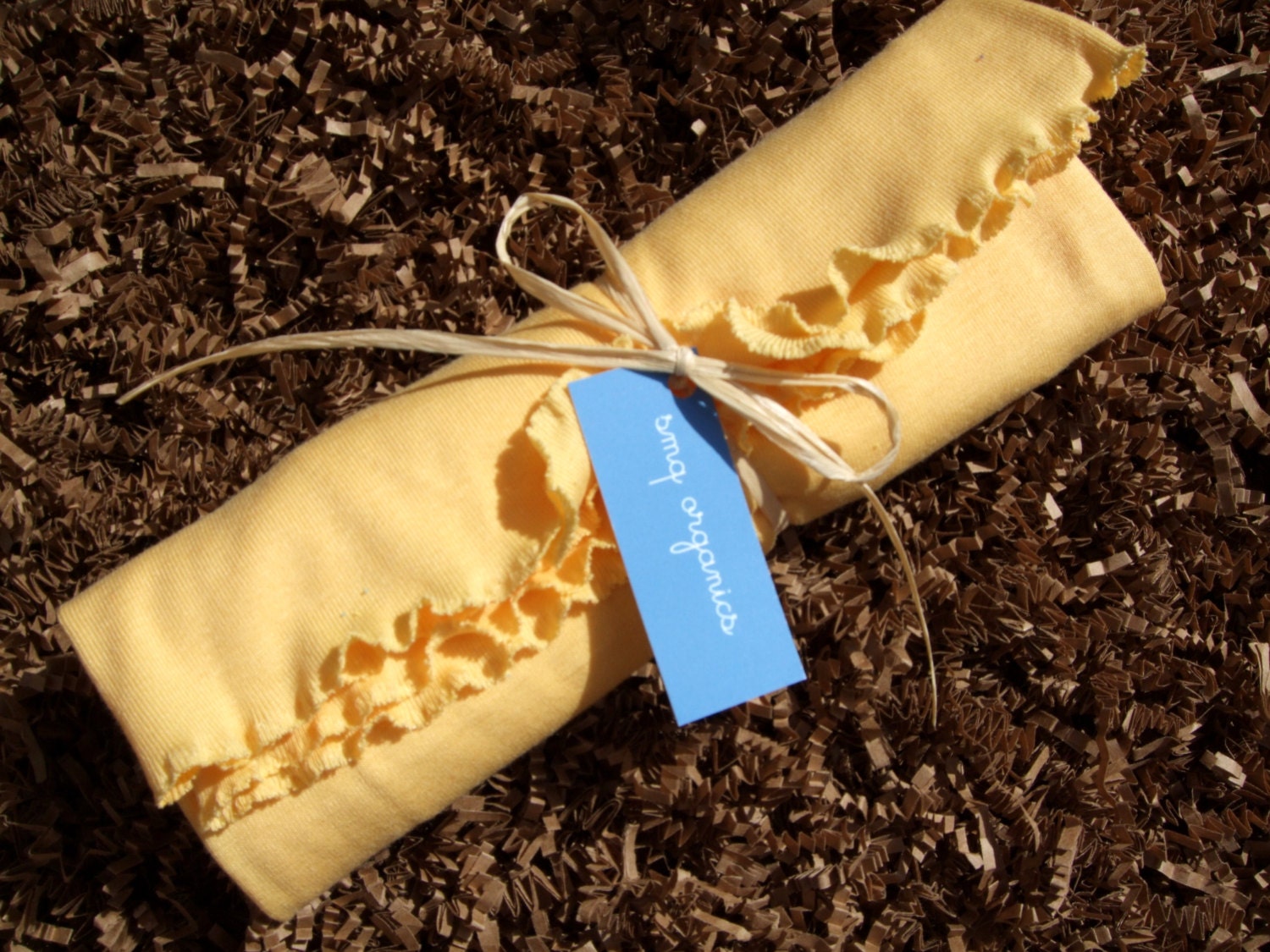 Yellow Baby Blanket - Organic Cotton & Bamboo - Receiving, Swaddling - LAST ONE