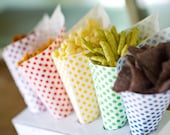 48 polka dot paper cones - assorted