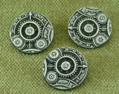 7/8" Antique Silver Mechanism Steampunk Industrial Button