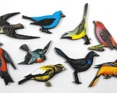 Laser Cut Wood Birds - Collection of 9 Vintage Bird Cuts
