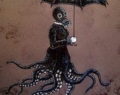 Print 8x10" - Victoriandustrial 7 - Victorian Octopus Industrial Revolution Tentacles Steampunk Fantasy Edwardian Gothic Gas Mask