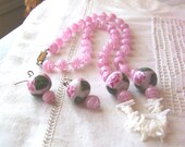 Beaded, Vintage, Glass, White Coral Branches, Necklace Set, Sale
