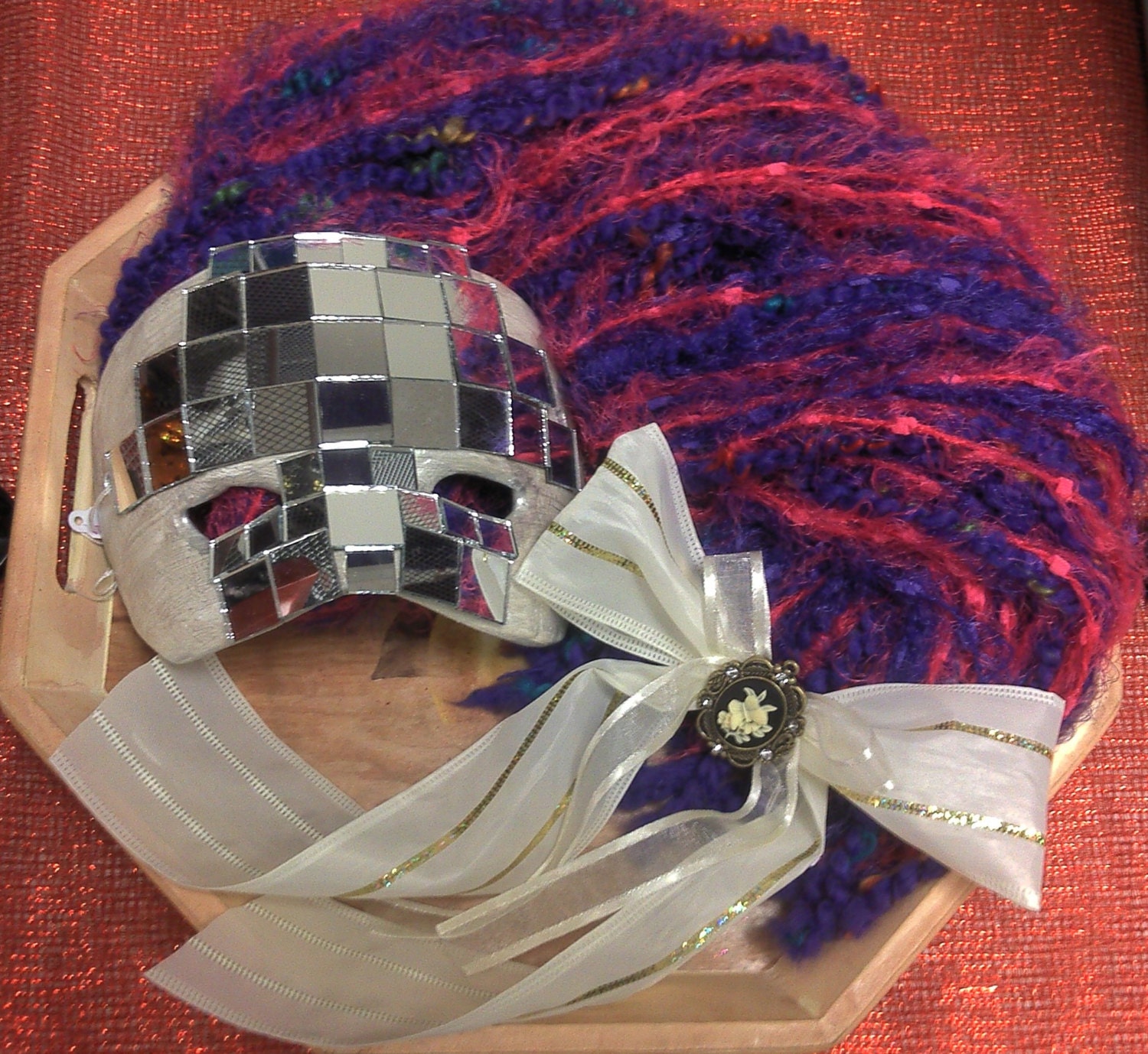 Custom Made Gift Basket with Mask, Hair Falls and Barrette