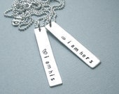 Sterling Silver Couples Jewelry - His and Hers Wedding Vow Necklaces - Hand Stamped