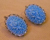Blue Flower Vintage Earrings