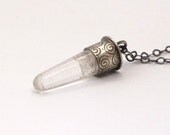 Clear Quartz Crystal Pendant Handmade Metalwork Natural Stone Sterling Silver Necklace Metaphysical Jewelry