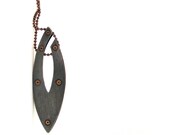 Oxidized Steel and Oxidized Copper Riveted Pendant Necklace - Entity