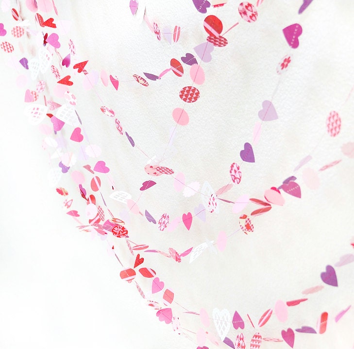 SweetHearts 25' GARLAND, Home Decor, Birthday, Wedding, Bridal Shower, Children