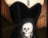 All is Vanity Overbust Cameo Corset in Black Velveteen by Louise Black CUSTOM made to your measurements