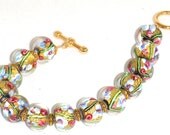 Multicolored Lampwork Glass Bracelet
