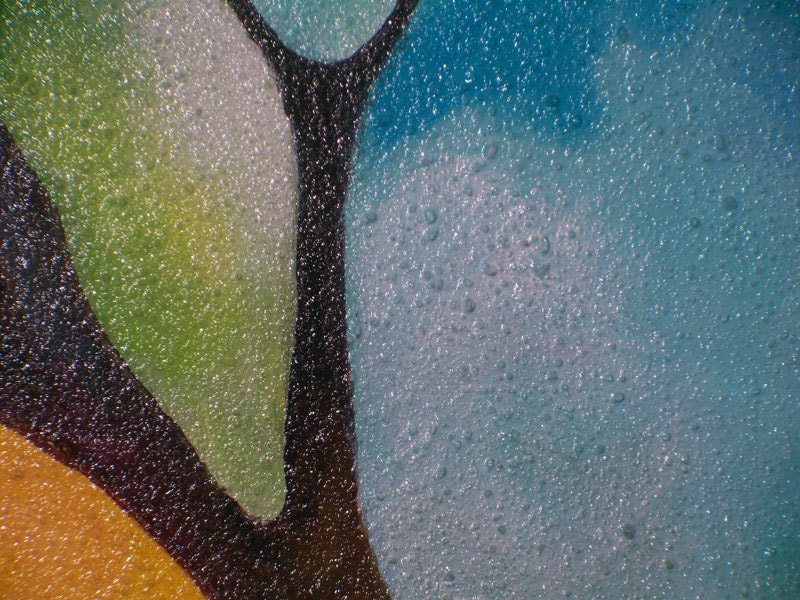 Original Commission 36x24 inch abstract landscape tree painting, lots of texture...Tree of Light...Made To Order