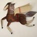 Châtaigne / Winged Copper and Creme Horse Articulated Decoration  / Hinged Beasts Series