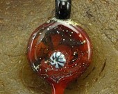 Handmade Lampwork Glass Focal Pendant -Silvered Shards- by Jason Powers SRA RELISTED