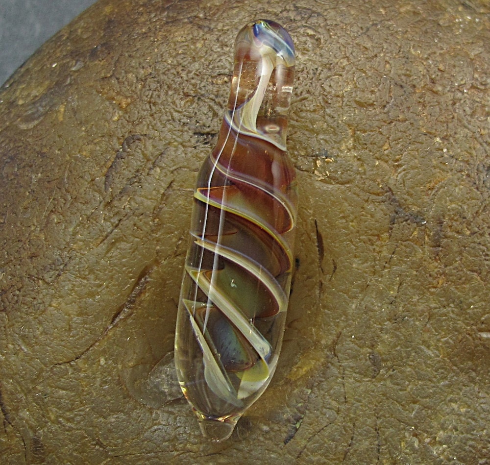 Handmade Lampwork Glass Focal Pendant -Spiral- Borosilicate by Jason Powers SRA