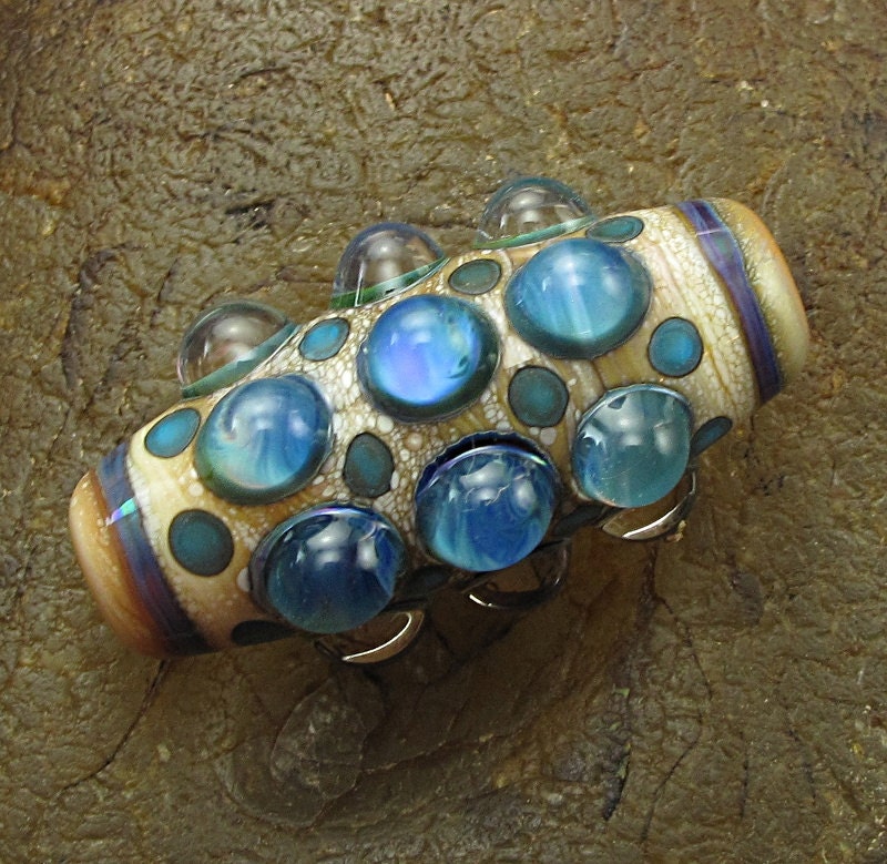 Handmade Lampwork Glass Focal Bead -Dots- by Jason Powers SRA