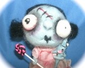 Betty the Blue  Zombie   OOak needle felted Art  doll