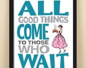 Retro poster,  quote print, wall decor, dining room, wall sign, 11x14, inspiration, kitchen, fifties, All Good Things