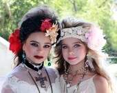 Sweet Pale Pink ROSES Flapper Girl Headband Ooak