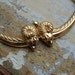 FREE SHIPPING Vintage Goldtone Ram Head Statement Necklace