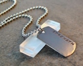 Private Listing for Kristen - solid sterling dog tag hand stamped with STRENGTH