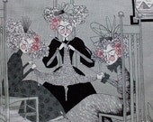 Sm Knitting Project Bag - Ghastly Knitters - New Fabric - Grey