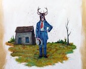 Original Animal Art - Hat in Hand  - Mr. Hooper Painting