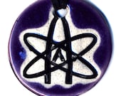 Atheist Symbol Ceramic Necklace in PURPLE