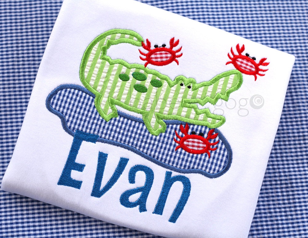 Crabby Alligator Tee Shirt by babe-a-gogo for Toddlers, Boys or Girls