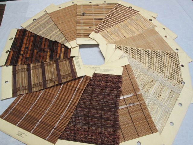 AB90 Lot Woven Reed & Wood Window Blind Shutter Samples