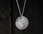 Personalized Mom Necklace - Hand Stamped Circle Pendant - Recycled Sterling Silver - Personalized - Mommy Jewelry - Mothers Day