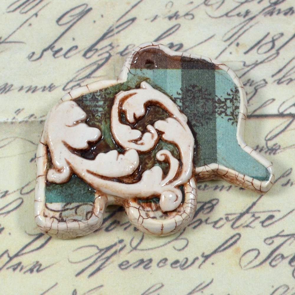 Vintage Chic Elephant Pendant  0313-45