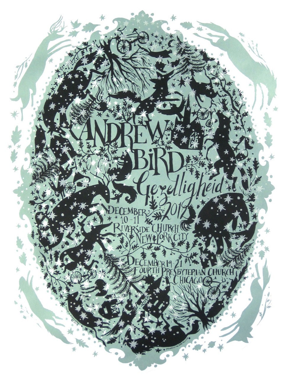 Andrew Bird Gezelligheid Shows Limited Edition Screenprinted Poster