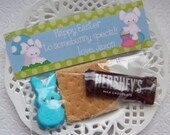 Printable Personalized Easter Bunny Peep Smores Bag Toppers