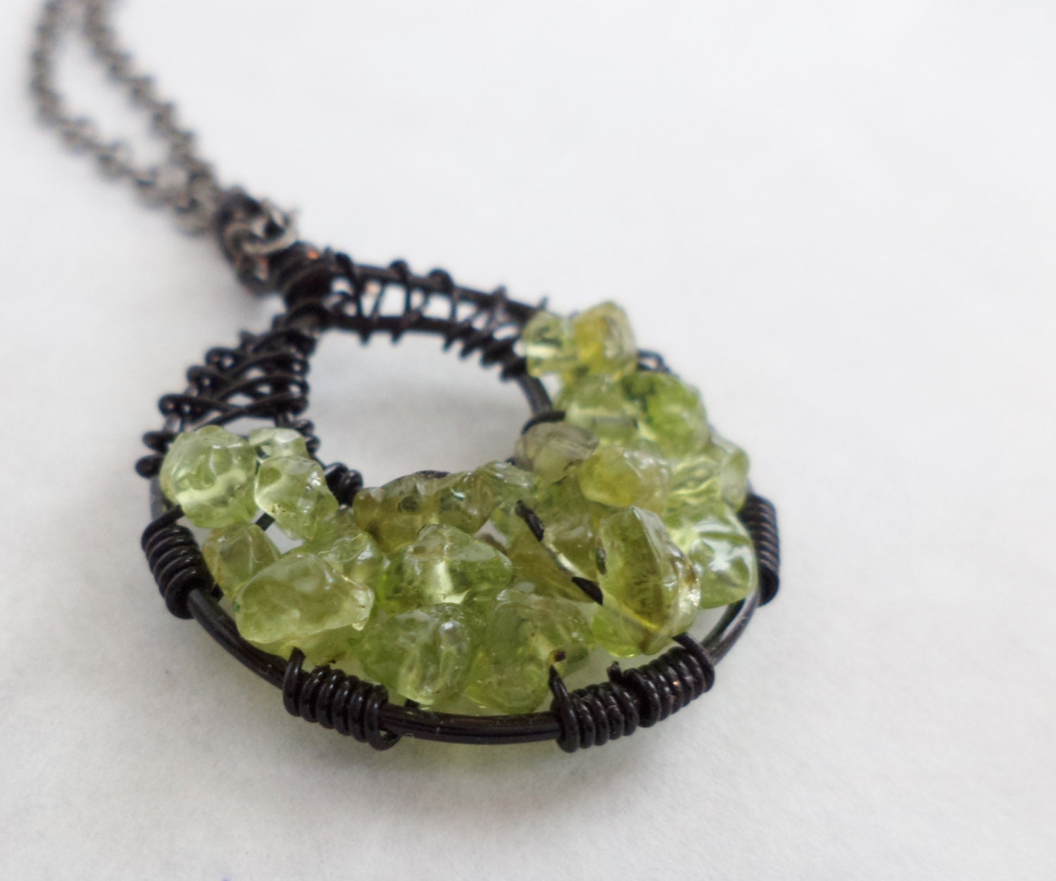 Peridot Goddess Wrap Necklace Petite