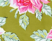 Hello Roses Heather Bailey Pink Green 1 yard Fabric Olive -- More Available