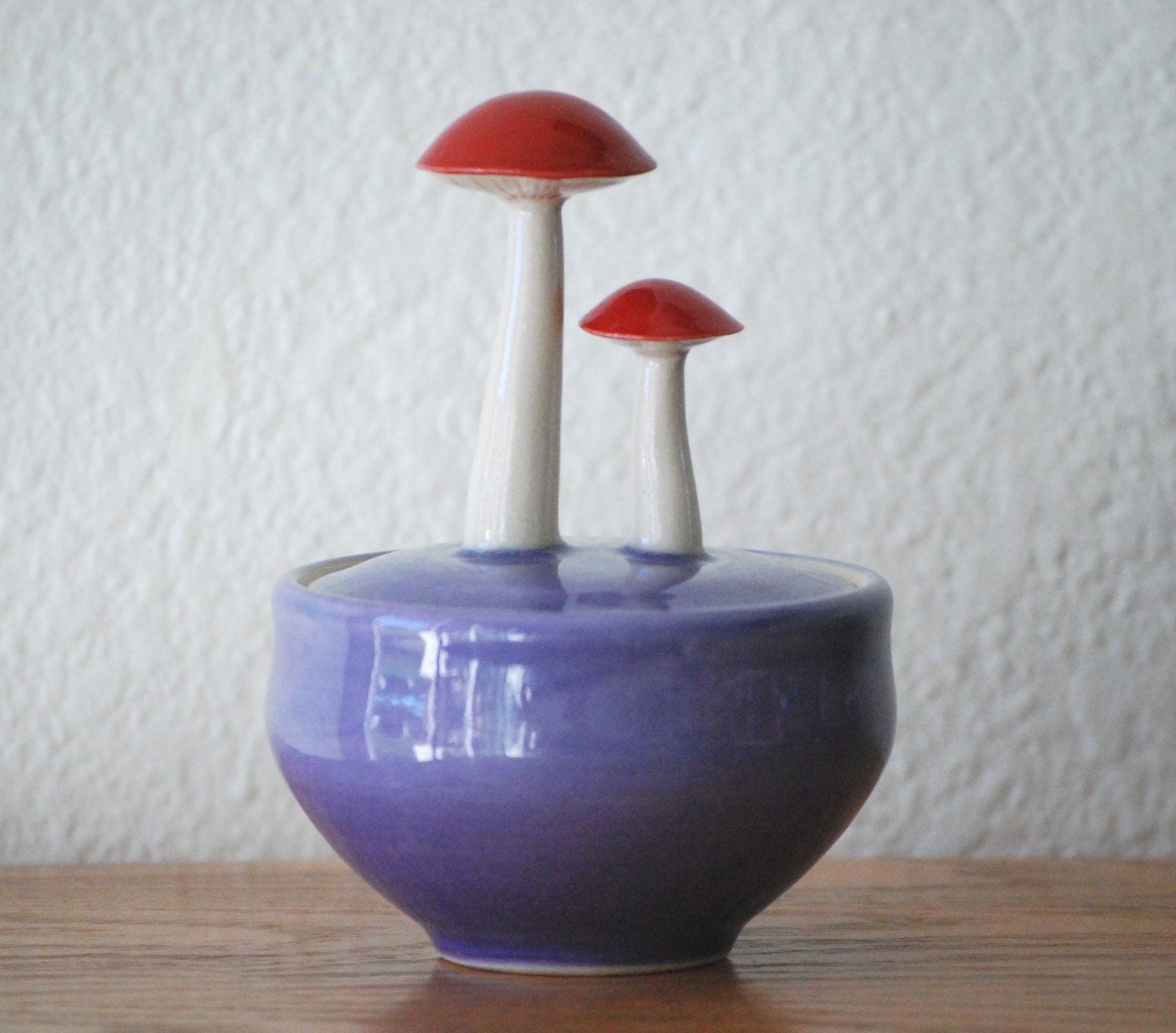 Mushroom Lidded Jar in Purple
