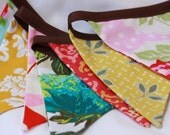 The "Dorothy" Bunting.  As Shown, Shabby Chic Banner, Fabric Pennant Flags, Med. Flags in Pink, Gold and Aqua Blue Party Decor, Prop.