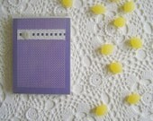 Purple Polka Dot Blank Cards with Ribbon and Vintage White Button, Set of 5, SALE