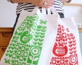 Screen Printed Scandinavian Chicken Shopper Bag by Jane Foster Cotton Fabric