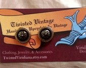 FLOWER ENAMEL BUTTON Stud Earrings