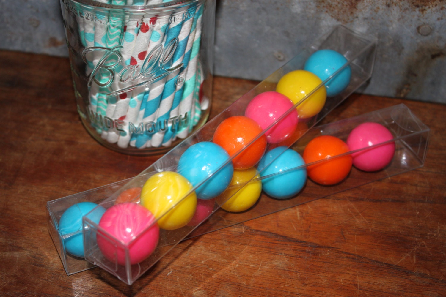 Clear Candy Tubes - Favor Box - 1X1X8 set of 12 - Gumball -- Kisses Il_170x135