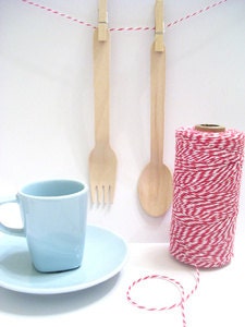 Maraschino Bakers Twine - Pink & White - 15 yards sampler Il_570xn
