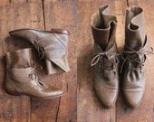 vintage ankle boots / leather boots / size 6 boots