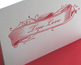 Valentine Card:  True Love (Letterpress)
