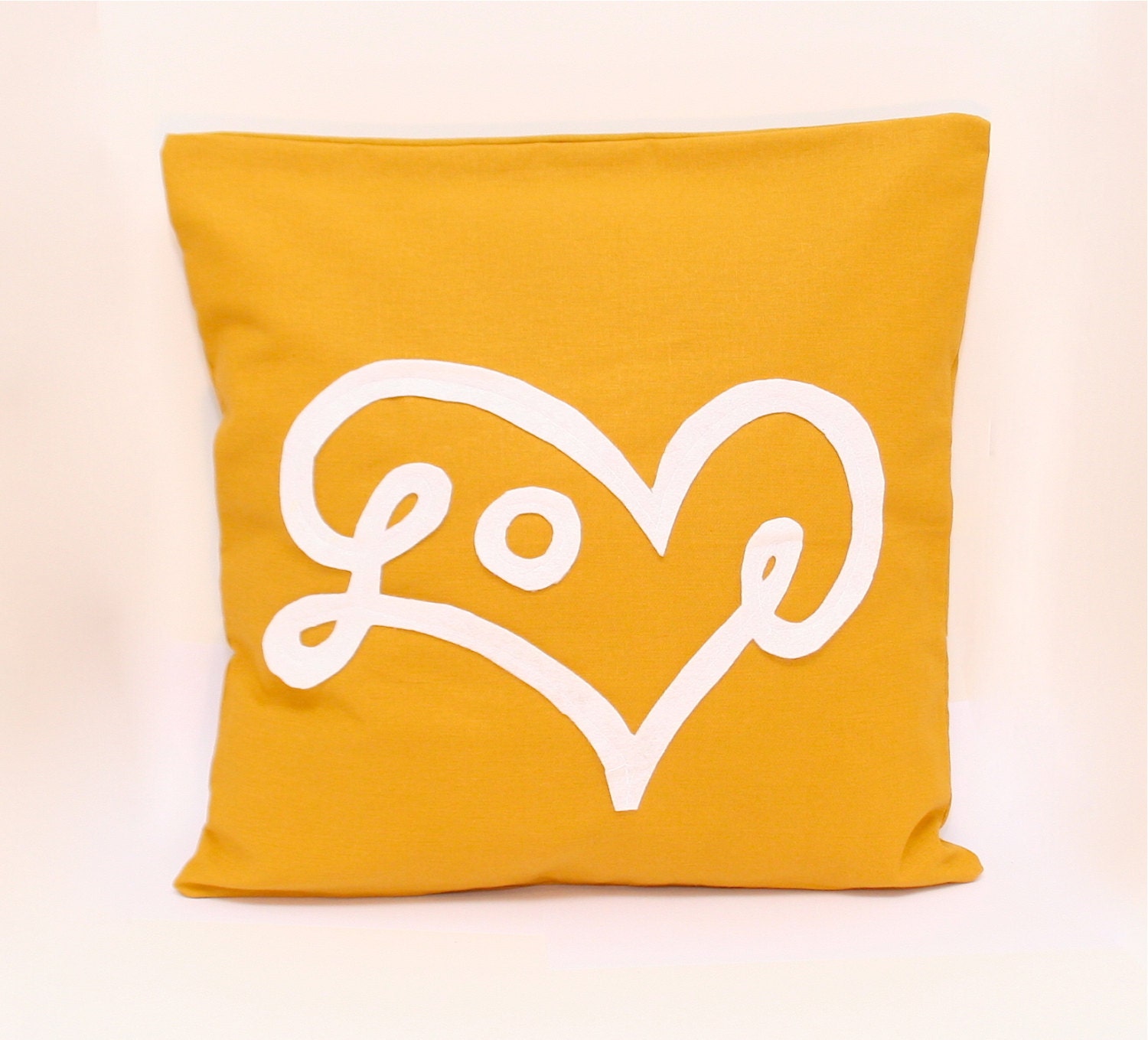 Love Pillow Cover in Mustard