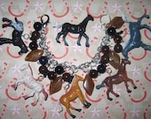 Horse Charm Bracelet Jewelry Country Western Cowgirl Chunky Fun Accessory Piece OOAK Statement Piece